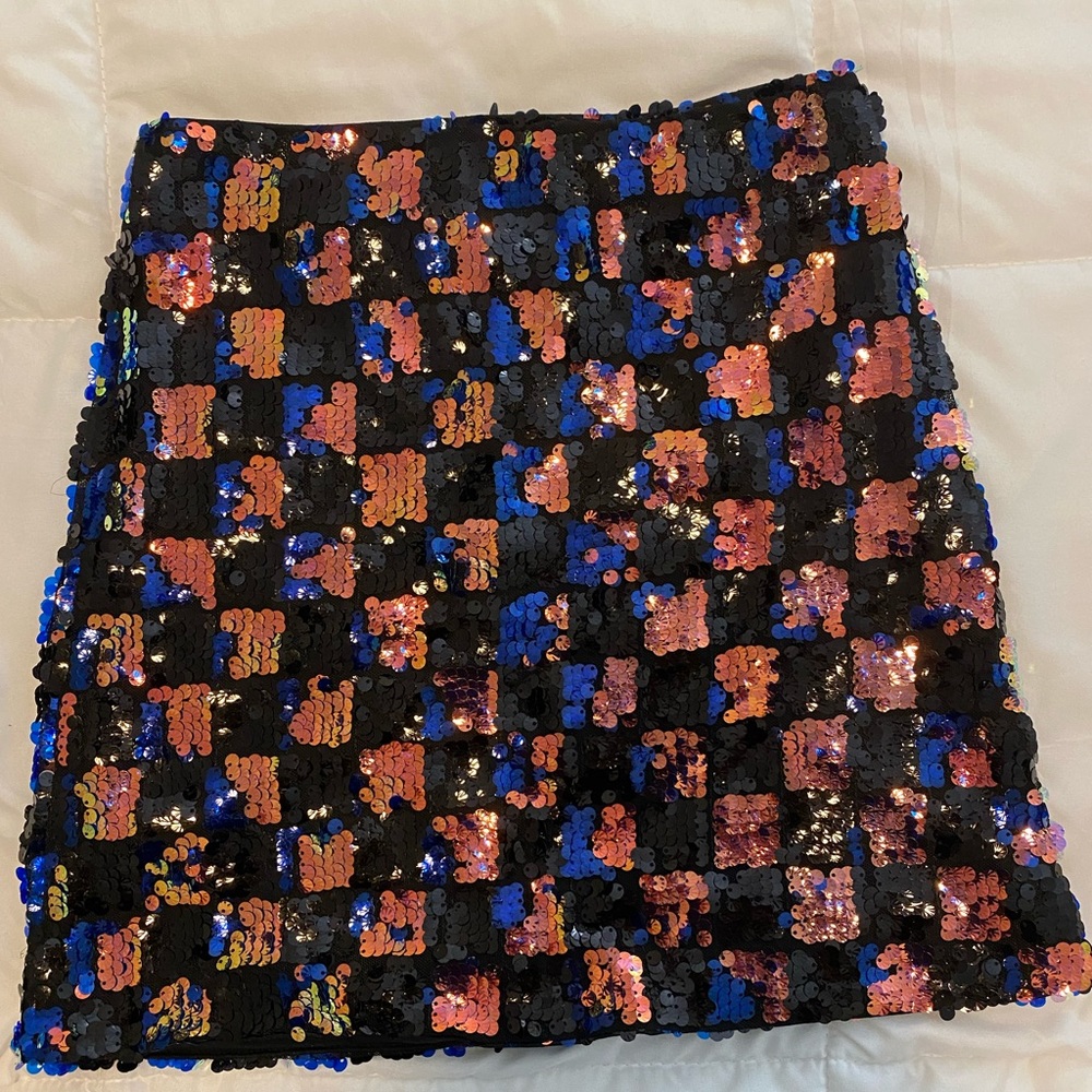 Colorful Sequin Mini Skirt